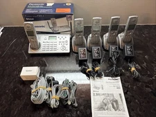 Panasonic KX-TH112S 24 Ghz 2-Line Expandable Cordless Phone With 4 Extra Phones