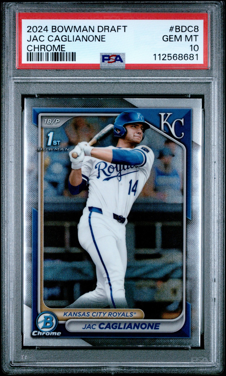 2024 BOWMAN DRAFT CHROME #BDC8 JAC CAGLIANONE PSA 10