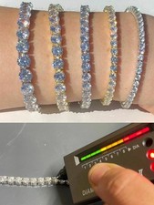 Tennis Bracelet SOLID 925 Sterling Silver MOISSANITE Passes Tester 2-6.5mm