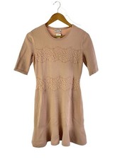 RED VALENTINO Short Sleeve Dress M Rayon BEG