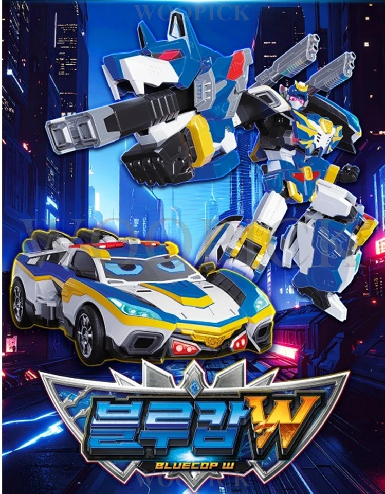Metal Cardbot W Season3 BLUE COP W Transformer Robot Police Car Figure Toy 2025 - Image 2 of 4