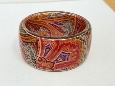 Beautiful Etro  Multi Color Resin Printed Bangle Excellent Condition B9
