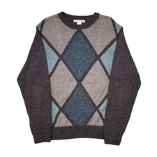 Vintage Geoffrey Beene Diamond Knit Sweater Size Large 23"x28"