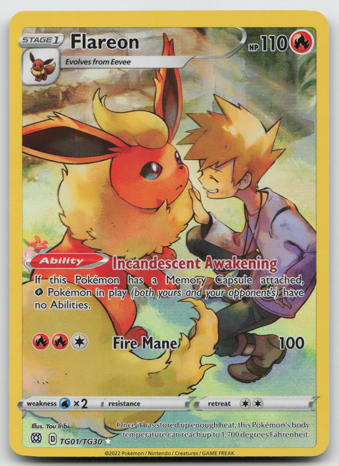 Flareon Ultra Rare Holo SWSH09: Brilliant Stars Trainer Gallery TG01/TG30 NM