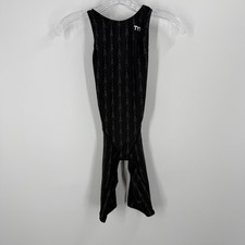 TYR Fusion 2 Aeroback Short John Swimsuit Womens 28 Black Gray Pattern