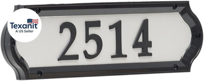 Nite Bright Address Sign, 16'' X 4.5'', Black Numbers White Reflective Background
