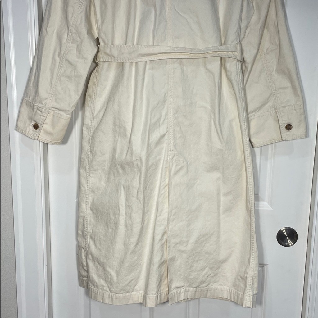 INÈS DE LA FRESSANGE X UNIQLO Trench Coat Size XL Cream Button Up Belt Pockets thumbnail 8