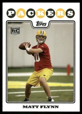 2008 Topps #342 Matt Flynn Rookie RC Green Bay Packers football card. rookie card picture