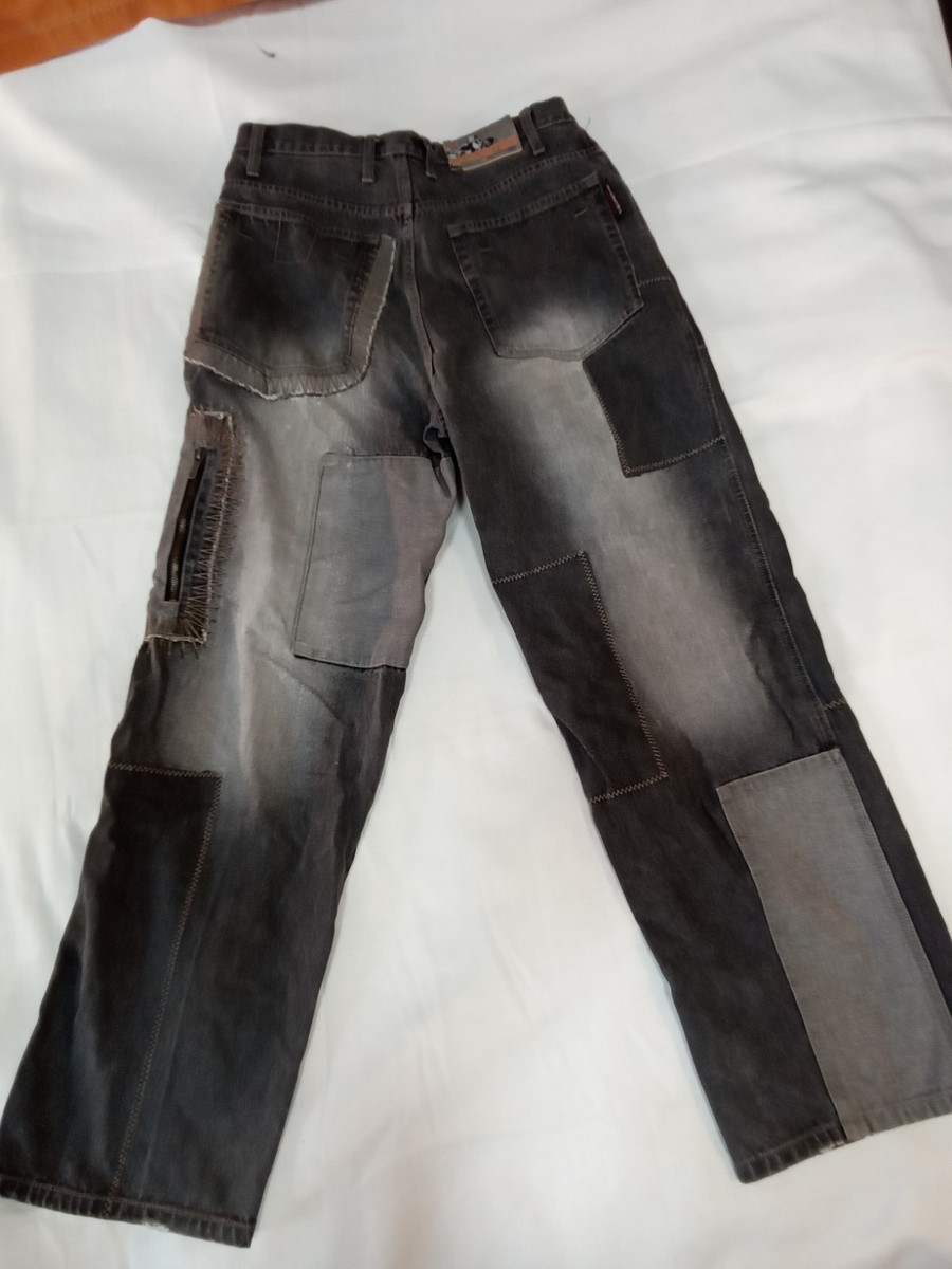 Vintage Akademiks Baggy Wide Leg Jeans Mens 32x30 Multi Seam Y2K