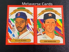 1989 Leaf Donruss Diamond Kings Jim Deshaies Ellis Burks Lot*2