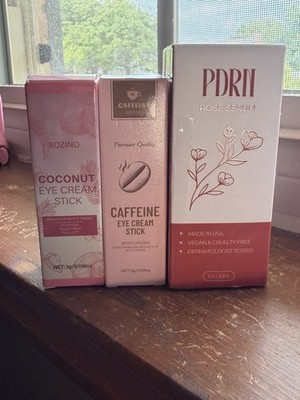 Caffeine Eye Cream Stick, Coconut Eye Cream Stick And Rose Serum
