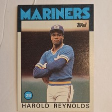 Topps 1986 Harold Reynolds Rookie #769 Seattle Mariners Baseball Card. rookie card picture