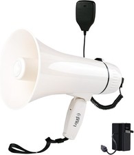 Portable Megaphone Bullhorn 35 Watt Power Megaphone Speaker with Siren/Alarm ...