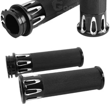 For Harley 2Pcs 1" inch 25mm CNC Motorcycle Handlebar Hand Grips Non-Slip Black
