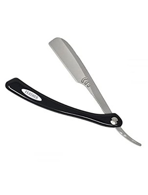 FEATHER Artist Club SR Razor Black Leather Handle Professional Barber Y862757