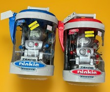 2001 Tekno Dinkie Robot Toy Fubo Kie Voice Activated Dad-Bot  Mom-bot Lot Of 2