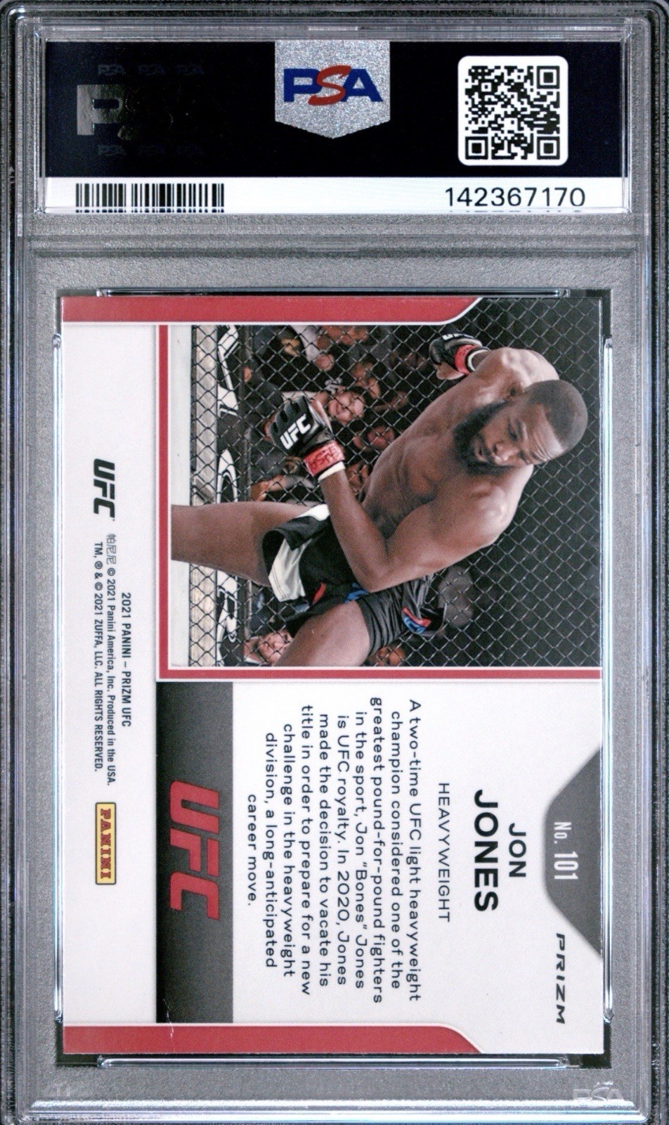 2021 Panini Prizm 1st Edition UFC Jon Jones Silver Prizm PSA 4 Pop 2 Rare Grade! view 2