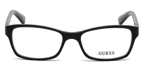 Guess GU2591 Eyeglasses Women Shiny Black Geometric 50mm New 100% Authentic - Picture 1 of 7