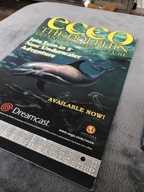 Ecco The dolphin Standee Store Display Promo Sega Dreamcast Genesis Cutout 2000