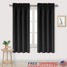Blackout Curtains Thermal Insulated Noise Reducing Polyester Panels Room Decor