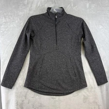 Kyodan Outdoor Pullover Womens Small Gray Herringbone Quarter Zip Sweater Top