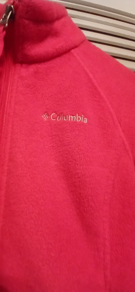Columbia Kids Girls Pink Soft Fleece Zip-Up Long Sleeve Jacket S 7/8 - Image 2 of 4