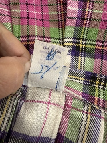 Vintage 80s Bedford Fair Pink Green Plaid Pleated Skirt Womens Size 12 - Picture 5 of 8