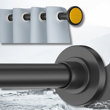 31-80 Inch Tension Shower Curtain Rod Stainless Steel Adjustable Black
