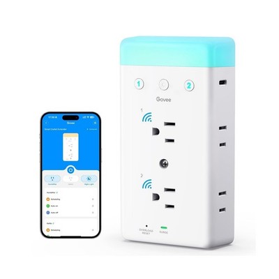 Govee Smart Plug Outlet Extender, 3-Sided Smart Power Strips with 2 Smart Out...