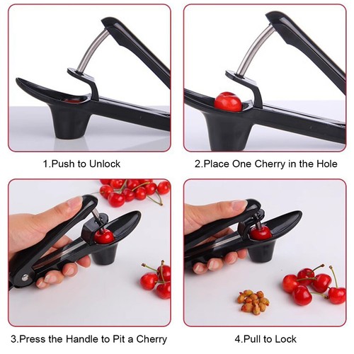 Cherry Olive Pitter Stoner Stone Pit Seed Remover Easy Squeeze Grip New Gift - Picture 10 of 12