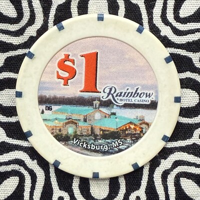 Rainbow Hotel $1 Vicksburg, Mississippi Gaming Poker Casino Chip B35