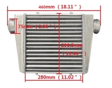 Universal 18.1"X11.75"X3" Tube Fin Front Mount FMIC Intercooler Turbocharge