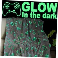 Glow in The Dark Gaming Blanket Gamer Game Controller 50"x60" A-gamer-gray