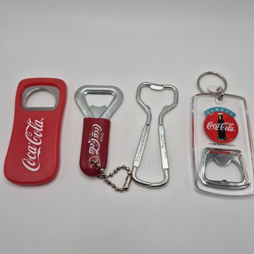 Lotto 4 apribottiglie Coca-Cola vintage da collezione memorabilia Coca-Cola