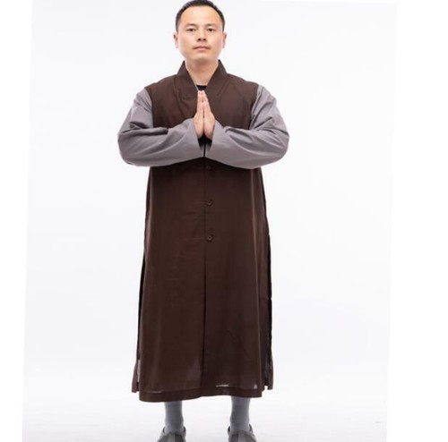 Neu Sommer Baumwolle lange ärmellose Mäntel Zen buddhistischer Mönch dünne Weste Tops Geschenk - Bild 13 von 17