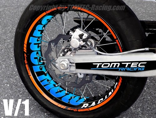 Sticker rim edge sticker Supermoto Kawasaki KX 400 450 KXF KLR KLX 125 250 - Picture 116 of 135