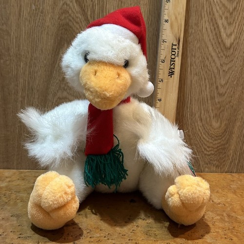 Russ Berrie GILBERT GANS MIT ROTEM SCHAL WEIHNACHTSMANNMÜTZE Plüsch STOFFTIER WEIHNACHTEN - Bild 6 von 7