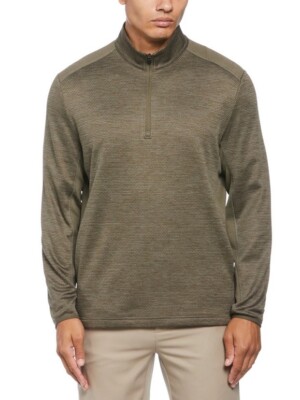 Pga Tour Men's Two-Tone Space-Dyed Quarter-Zip Golf Pullover - Industrial Green