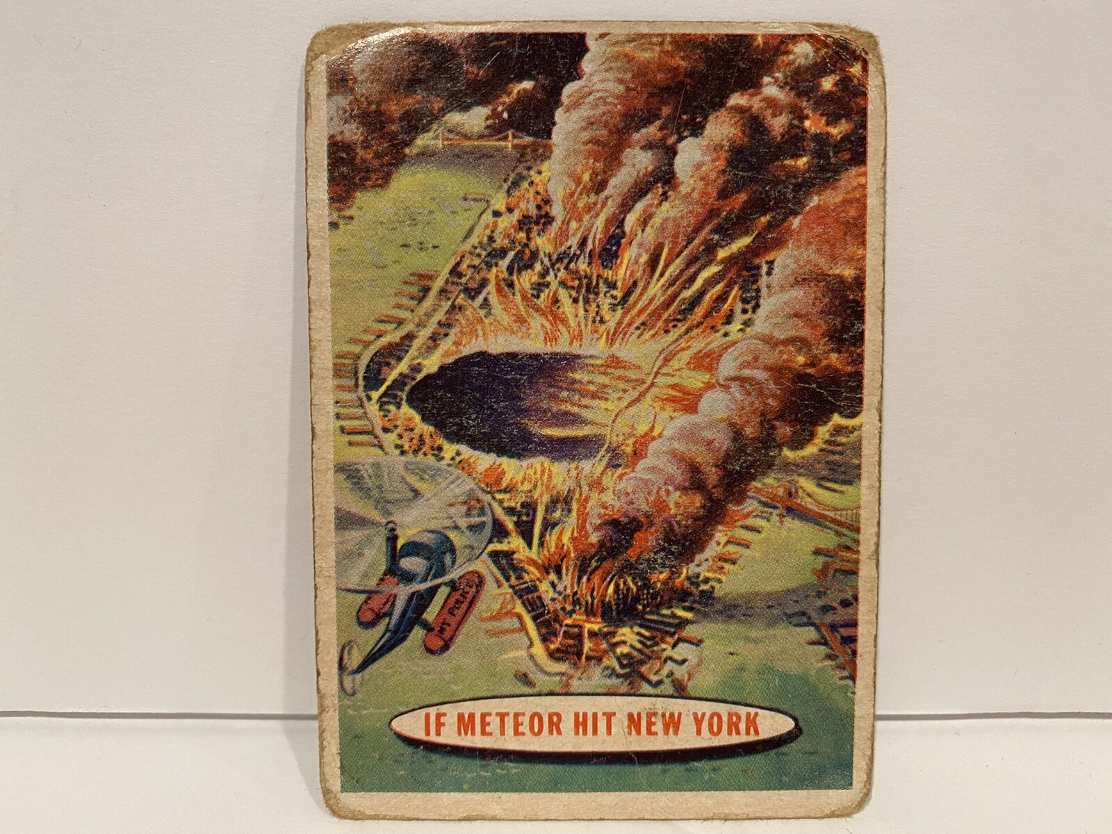 1957 Topps Space Cards If Meteor Hit New York #24 Space Cards!