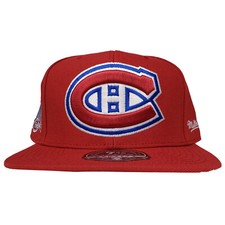 Montreal Canadiens Mitchell & Ness NHL Ajustado 7 3/8 Flatbill Gorra Gorra Logo 3D Nuevo con Etiquetas