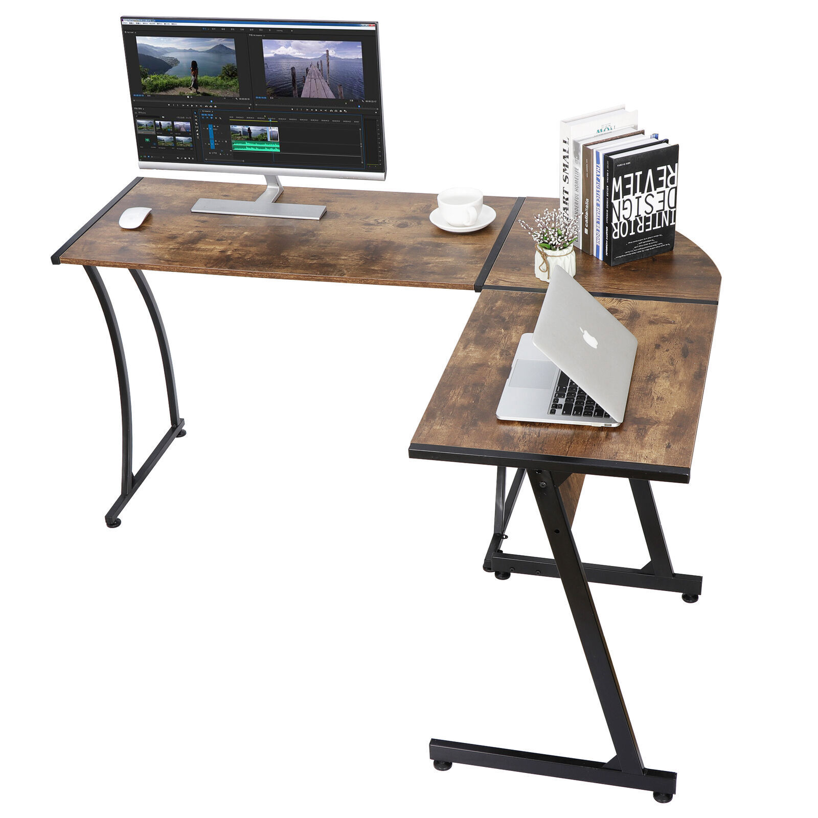 Computer Gaming Laptop Table LShaped Desk Corner Workstation Office