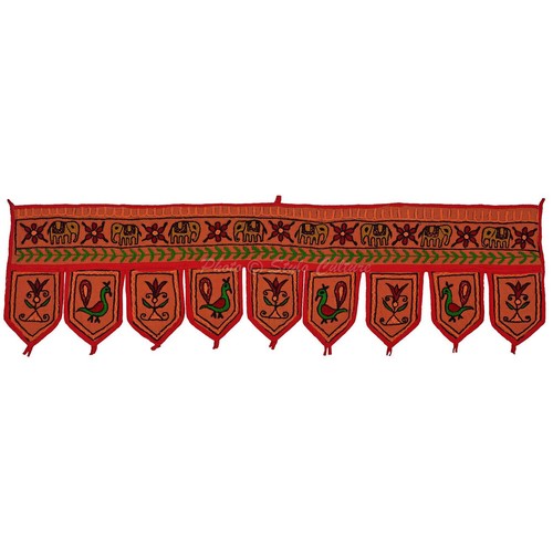 Indian Window Valance Toran Cotton Handmade Decorative Embroidery Door Hanging - Picture 3 of 55