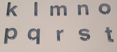 3D Quality Metal Chrome Self Adhesive Lower Case Letters Signs Badge - Silver - Picture 5 of 9