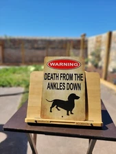 Death From the Ankles Down Dachshund Aluminum Sign 8x12 in