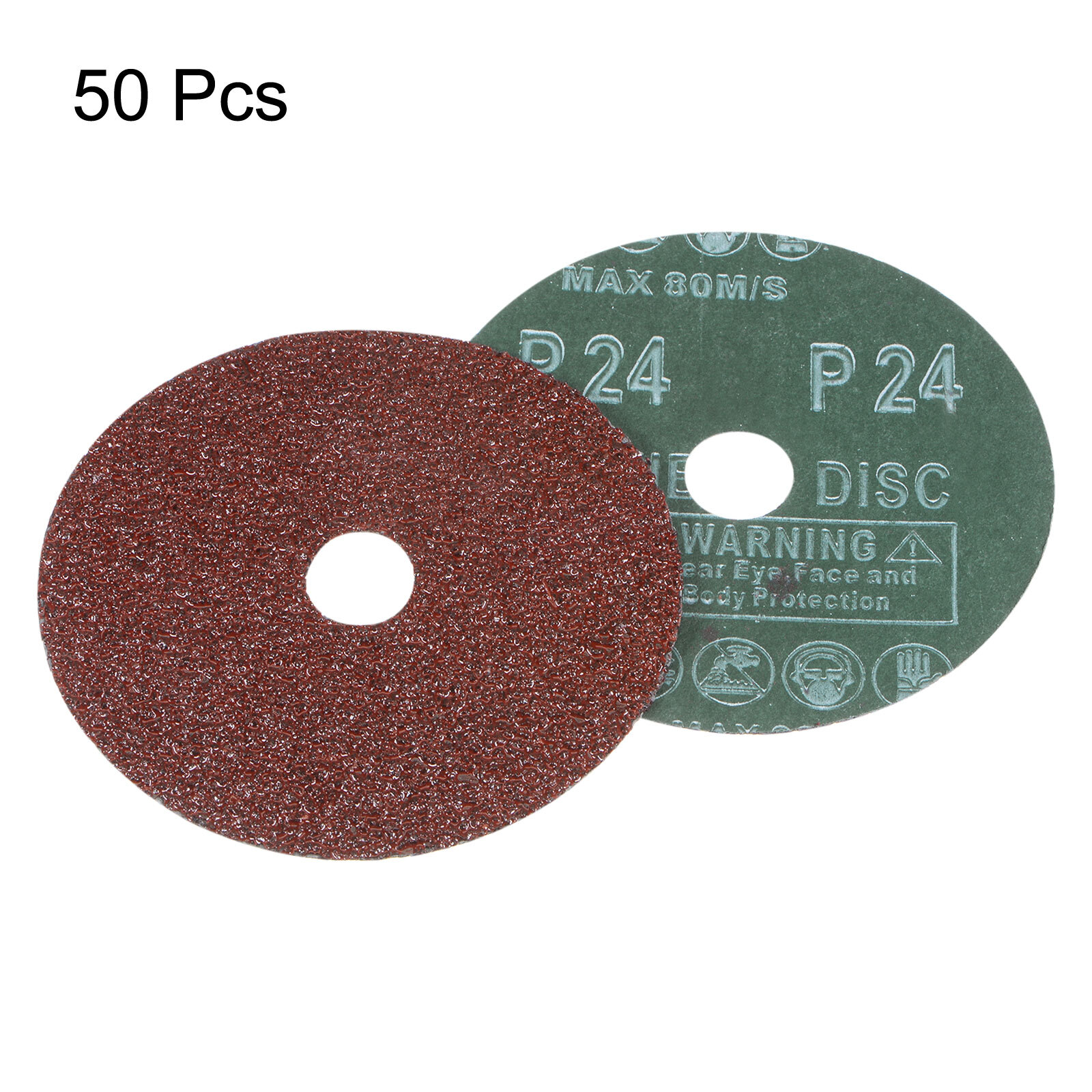 50pcs 24 Grit Aluminum Oxide Resin Fiber Discs 4"x5/8" Abrasive Discs