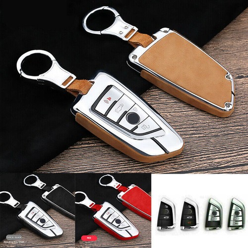 Zinc Alloy+Leather Car Key Fob Cover Case For BMW X1 X2 X3 X4 X5 X6 X7 ...
