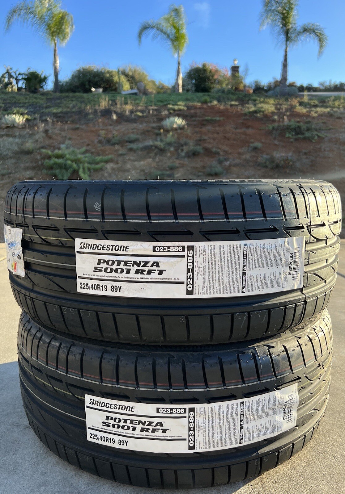 TWO NEW 225/40R19 Bridgestone Potenza S001 RFT RSC Runflat Run Flat ...