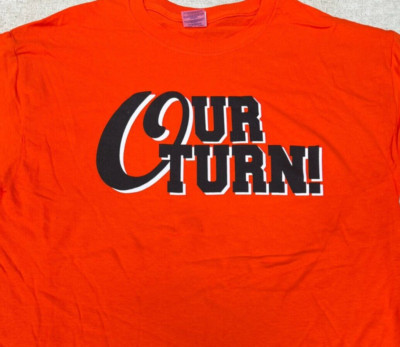 BALTIMORE ORIOLES 2023 Playoffs ''OUR TURN'' Orange Tee T-Shirt MENS Large/L