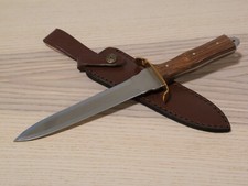 12  Commando Dagger Spear Point Double Edge Full Tang Wood Handle Brass Guard