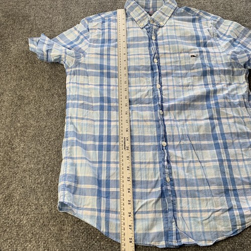 Vineyard Vines Tucker Shirt Button Down Plaid Blue 100% Cotton Mens Size M - Picture 8 of 10